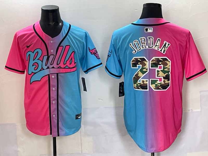 Men Chicago Bulls Nike #23 Jordan Blue pink NBA 2025 Jersey style 010